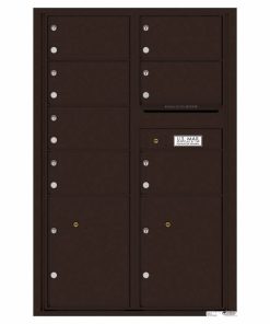 Florence Versatile Front Loading 4C Commercial Mailbox with 7 Tenant Doors and 2 Parcel Lockers 4C13D-07 Dark Bronze