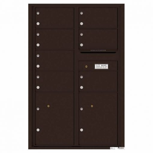 Florence Versatile Front Loading 4C Commercial Mailbox with 7 Tenant Doors and 2 Parcel Lockers 4C13D 07 Dark Bronze