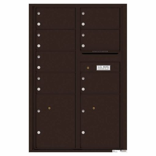 Florence Versatile Front Loading 4C Commercial Mailbox with 7 Tenant Doors and 2 Parcel Lockers 4C13D-07 Dark Bronze