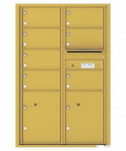 Florence Versatile Front Loading 4C Commercial Mailbox with 7 Tenant Doors and 2 Parcel Lockers 4C13D-07 Gold Speck