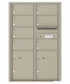 Florence Versatile Front Loading 4C Commercial Mailbox with 7 Tenant Doors and 2 Parcel Lockers 4C13D-07 Postal Grey