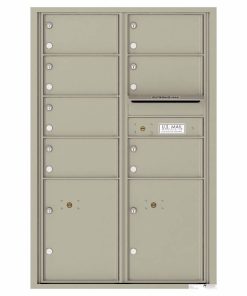 Florence Versatile Front Loading 4C Commercial Mailbox with 7 Tenant Doors and 2 Parcel Lockers 4C13D-07 Postal Grey