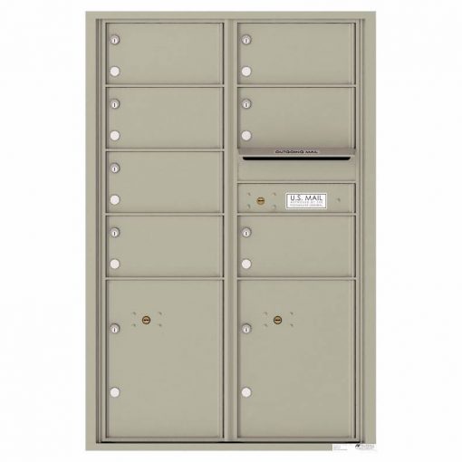 Florence Versatile Front Loading 4C Commercial Mailbox with 7 Tenant Doors and 2 Parcel Lockers 4C13D 07 Postal Grey