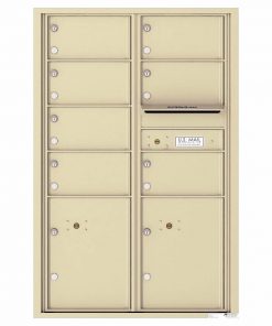 Florence Versatile Front Loading 4C Commercial Mailbox with 7 Tenant Doors and 2 Parcel Lockers 4C13D-07 Sandstone