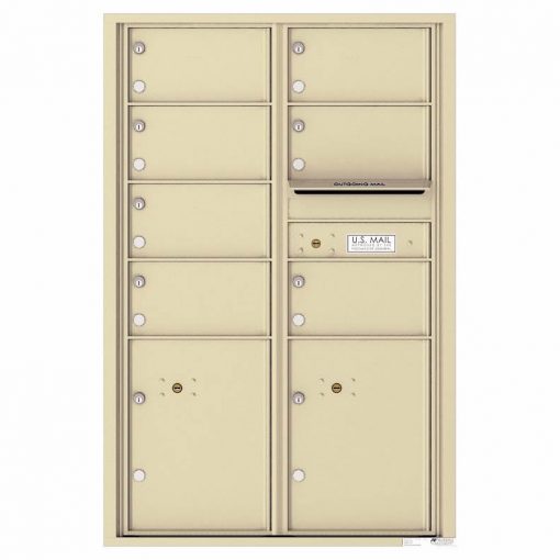 Florence Versatile Front Loading 4C Commercial Mailbox with 7 Tenant Doors and 2 Parcel Lockers 4C13D 07 Sandstone