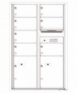 Florence Versatile Front Loading 4C Commercial Mailbox with 7 Tenant Doors and 2 Parcel Lockers 4C13D-07 White