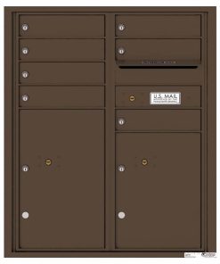 Florence Versatile Front Loading 4C Commercial Mailbox with 7 Tenant Doors and 2 Parcel Lockers 4CADD-07 Antique Bronze