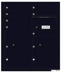 Florence Versatile Front Loading 4C Commercial Mailbox with 7 Tenant Doors and 2 Parcel Lockers 4CADD-07 Black