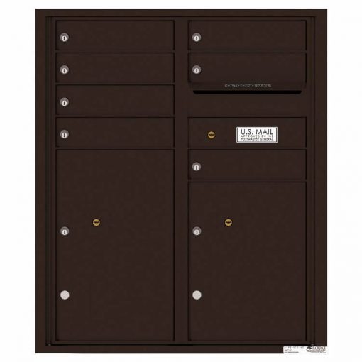 Florence Versatile Front Loading 4C Commercial Mailbox with 7 Tenant Doors and 2 Parcel Lockers 4CADD-07 Dark Bronze