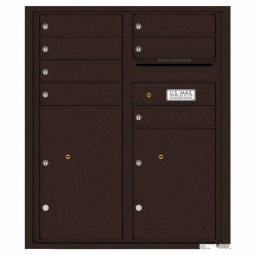 Florence Versatile Front Loading 4C Commercial Mailbox with 7 Tenant Doors and 2 Parcel Lockers 4CADD-07 Dark Bronze