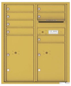 Florence Versatile Front Loading 4C Commercial Mailbox with 7 Tenant Doors and 2 Parcel Lockers 4CADD-07 Gold Speck