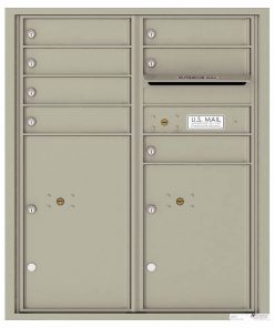 Florence Versatile Front Loading 4C Commercial Mailbox with 7 Tenant Doors and 2 Parcel Lockers 4CADD-07 Postal Grey