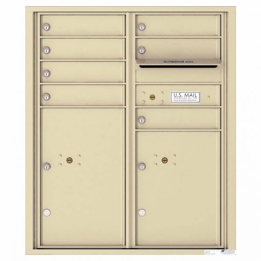 Florence Versatile Front Loading 4C Commercial Mailbox with 7 Tenant Doors and 2 Parcel Lockers 4CADD-07 Sandstone