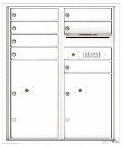 Florence Versatile Front Loading 4C Commercial Mailbox with 7 Tenant Doors and 2 Parcel Lockers 4CADD-07 White