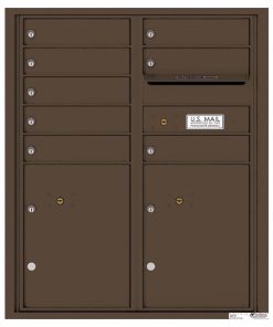 Florence Versatile Front Loading 4C Commercial Mailbox with 8 tenant Doors and 2 Parcel Lockers 4CADD-08 Antique Bronze