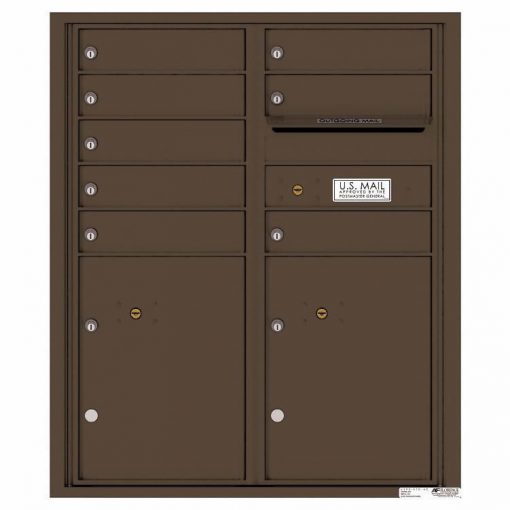 Florence Versatile Front Loading 4C Commercial Mailbox with 8 tenant Doors and 2 Parcel Lockers 4CADD 08 Antique Bronze