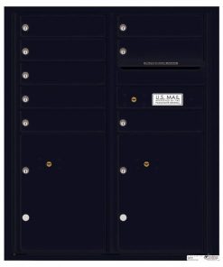 Florence Versatile Front Loading 4C Commercial Mailbox with 8 tenant Doors and 2 Parcel Lockers 4CADD-08 Black