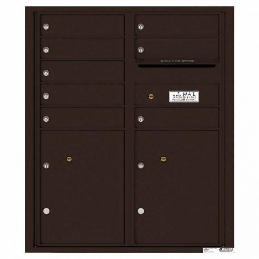 Florence Versatile Front Loading 4C Commercial Mailbox with 8 tenant Doors and 2 Parcel Lockers 4CADD-08 Dark Bornze