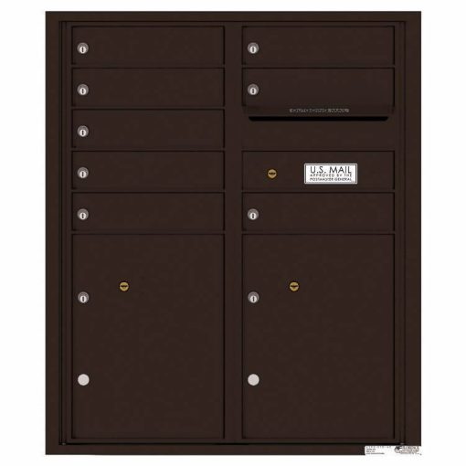 Florence Versatile Front Loading 4C Commercial Mailbox with 8 tenant Doors and 2 Parcel Lockers 4CADD-08 Dark Bornze