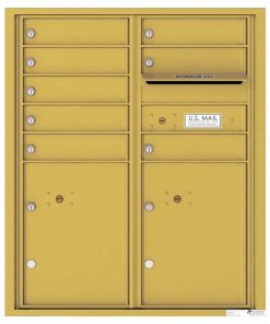 Florence Versatile Front Loading 4C Commercial Mailbox with 8 tenant Doors and 2 Parcel Lockers 4CADD-08 Gold Speck