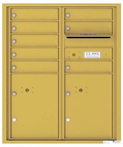 Florence Versatile Front Loading 4C Commercial Mailbox with 8 tenant Doors and 2 Parcel Lockers 4CADD-08 Gold Speck