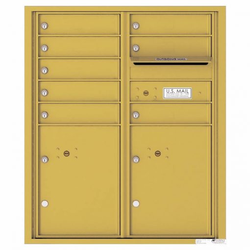 Florence Versatile Front Loading 4C Commercial Mailbox with 8 tenant Doors and 2 Parcel Lockers 4CADD-08 Gold Speck