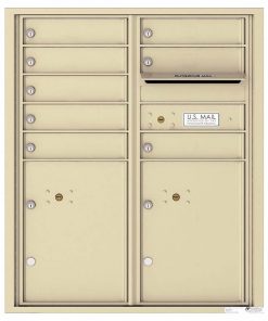 Florence Versatile Front Loading 4C Commercial Mailbox with 8 tenant Doors and 2 Parcel Lockers 4CADD-08 Sandstone