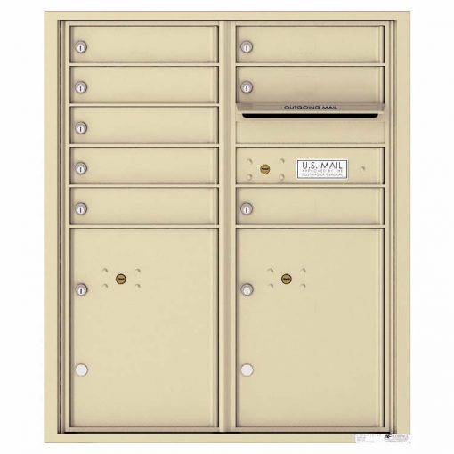 Florence Versatile Front Loading 4C Commercial Mailbox with 8 tenant Doors and 2 Parcel Lockers 4CADD 08 Sandstone