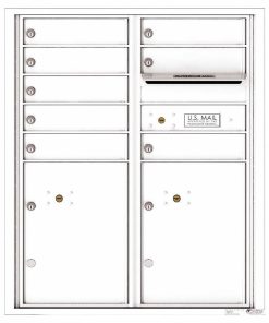 Florence Versatile Front Loading 4C Commercial Mailbox with 8 tenant Doors and 2 Parcel Lockers 4CADD-08 White
