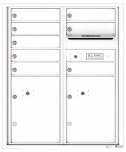 Florence Versatile Front Loading 4C Commercial Mailbox with 8 tenant Doors and 2 Parcel Lockers 4CADD-08 White