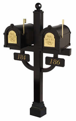 Gaines Eagle Keystone mailbox with Deluxe 2 on Post