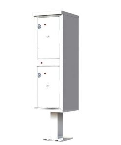 2 – Door Florence Outdoor Parcel Locker with Pedestal white