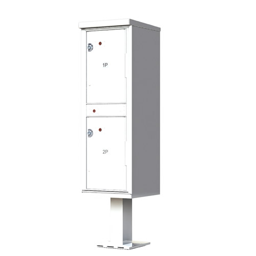 2 – Door Florence Outdoor Parcel Locker with Pedestal white