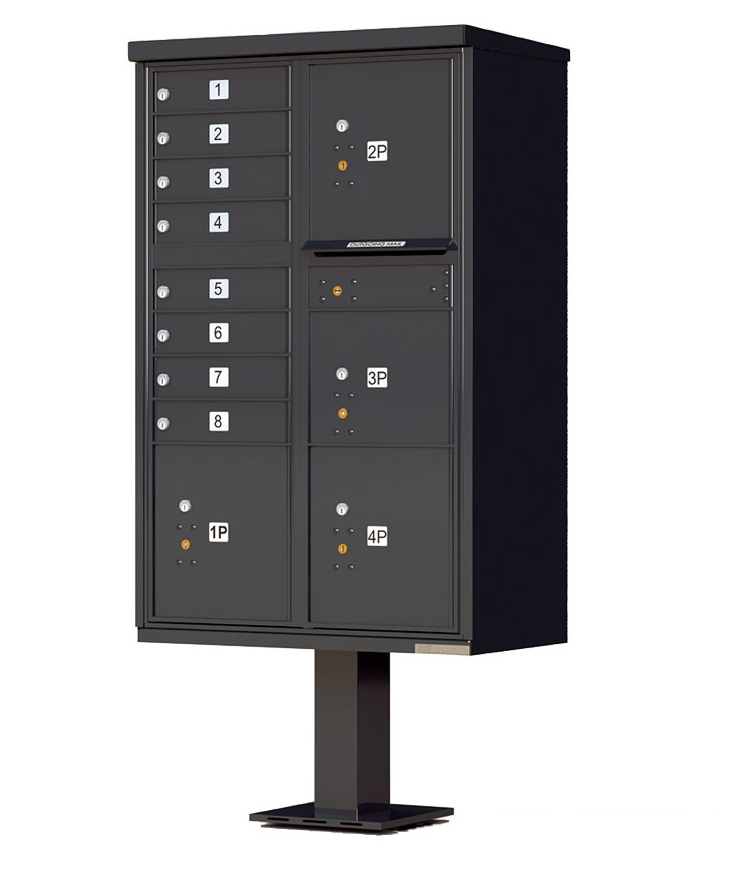 8 Door with 4 Parcel Lockers CBU 1570 Series Black