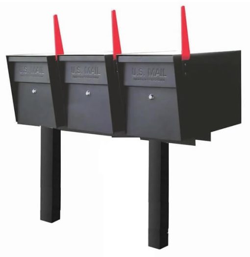 3 Mail Boss High Security Mailboxes with 2 Posts