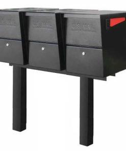 3 Mail Boss Locking Package Master Mailboxes with 2 Posts