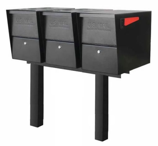 3 Mail Boss Locking Package Master Mailboxes with 2 Posts